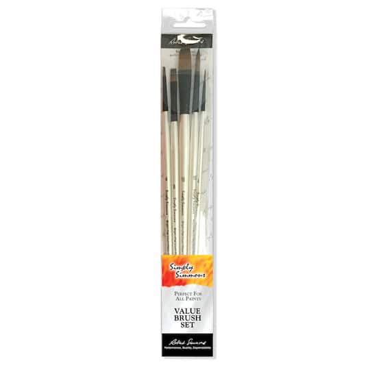 Simply Simmons Synthetic Long Handle 5 Piece Brush Set